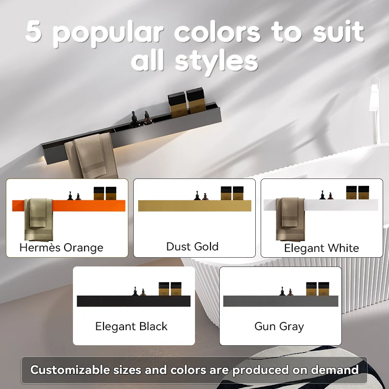 Gunmetal Bar-Shaped Stainless Steel Storage Towel Rack